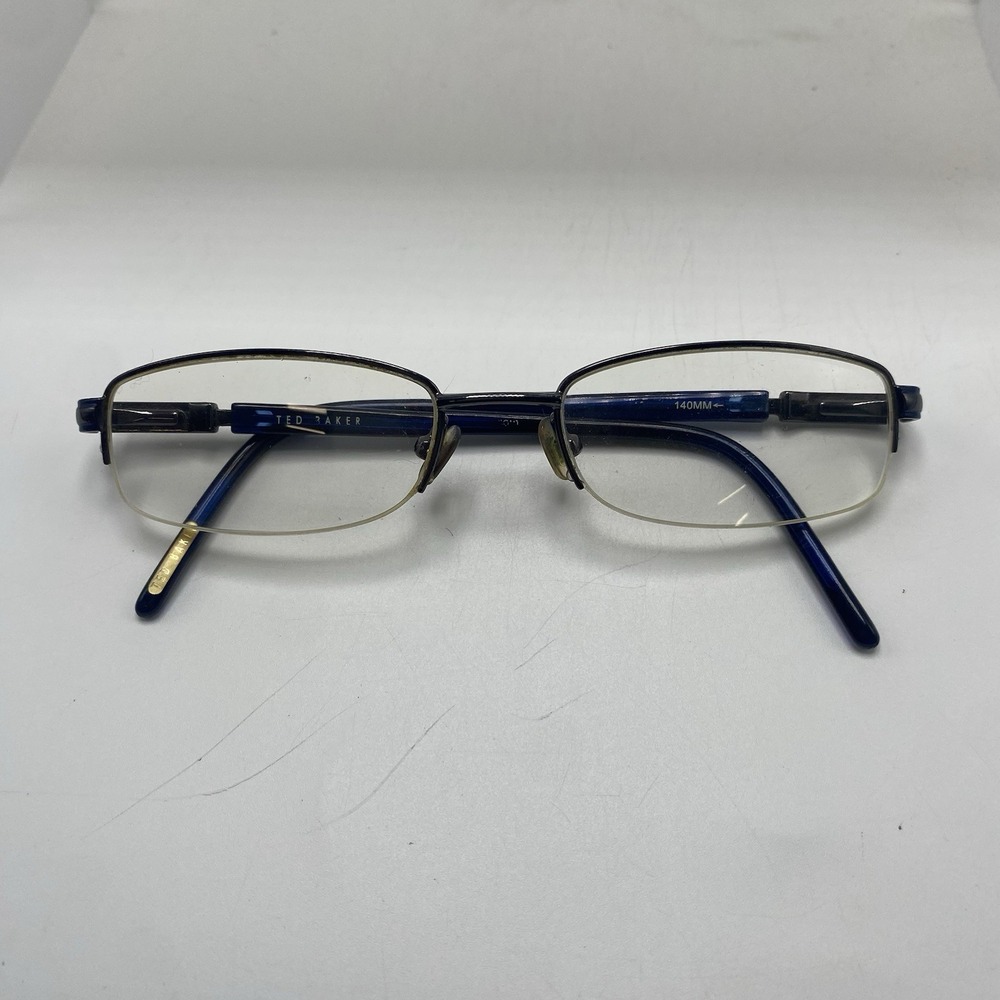 Ted Baker Eyeglasses FRAME ONLY Half Rim 51-18-140 Black Blue 548